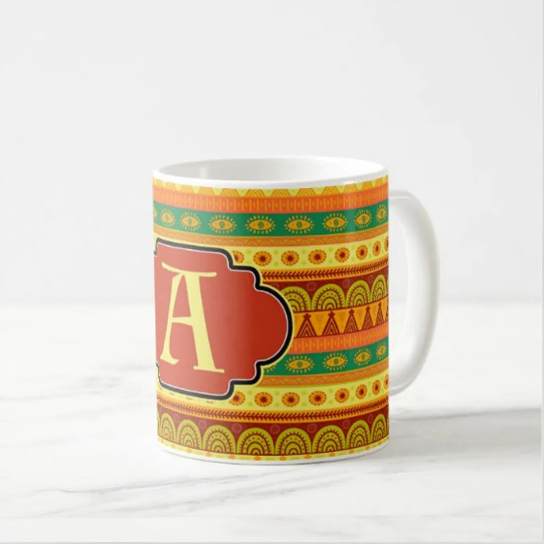 Personalized Plastic Cups - Yellow Ethnic