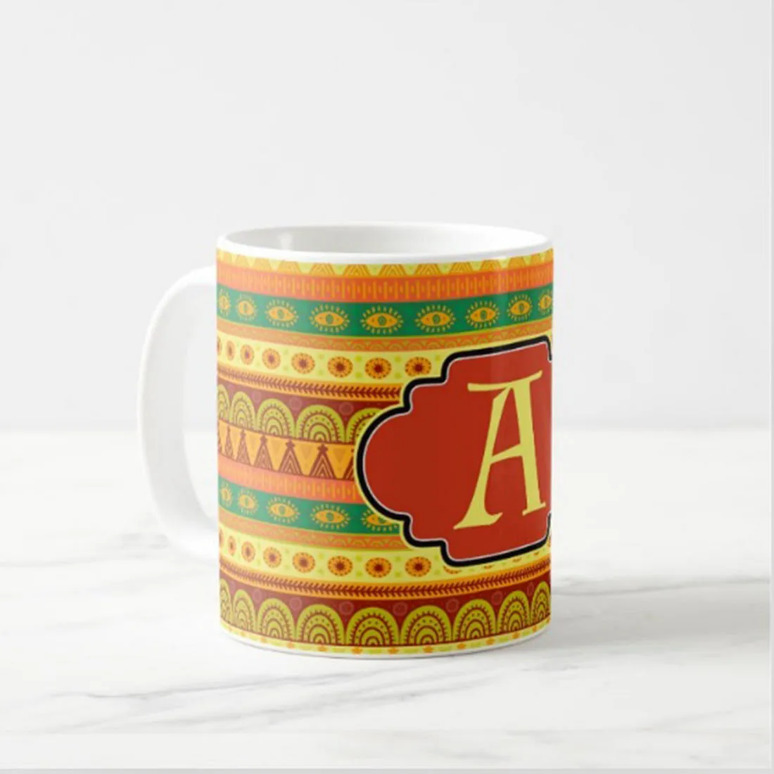 Personalized Plastic Cups - Yellow Ethnic