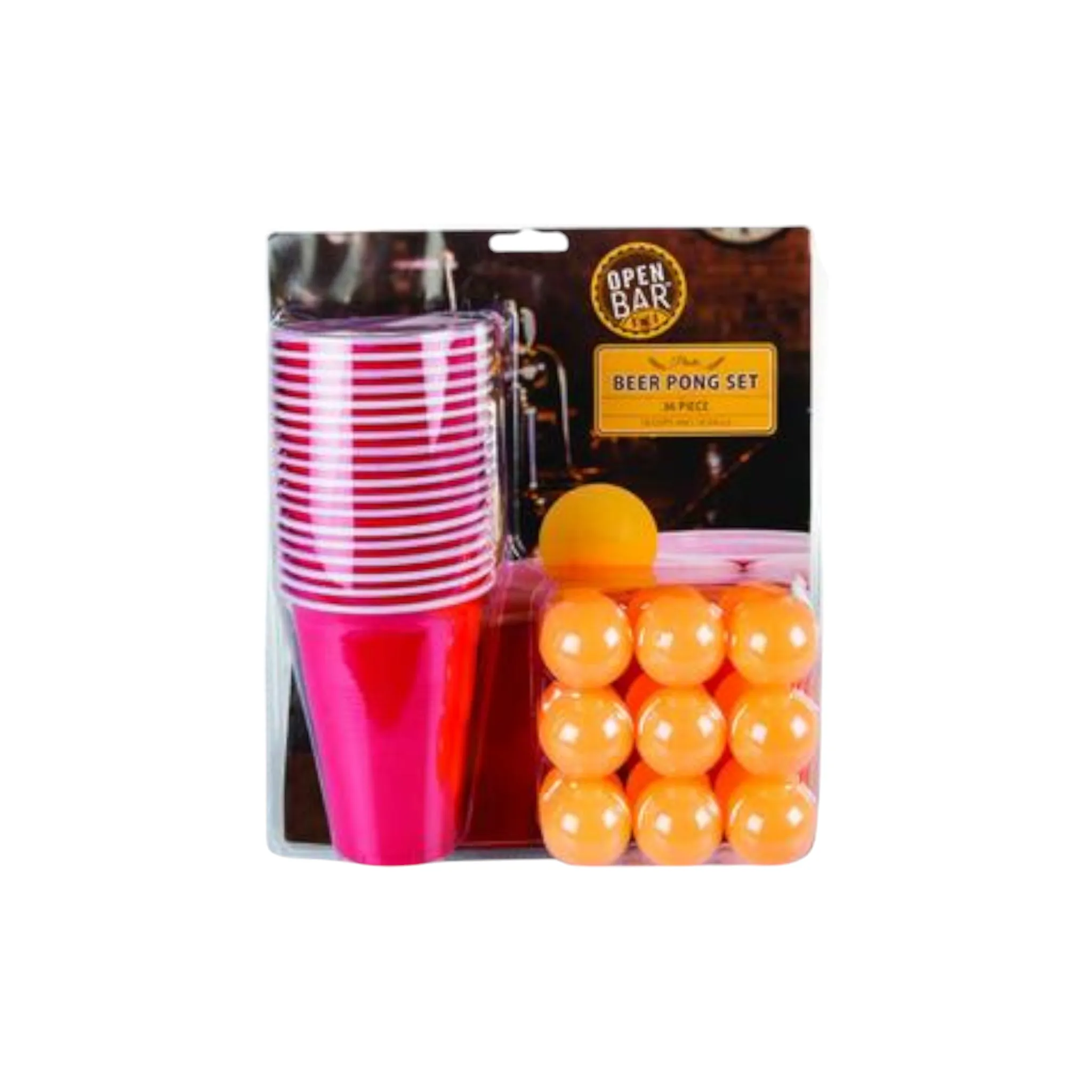 Plastic Party Picnic Cup - Ping Pong Game with 18-Cups & Balls