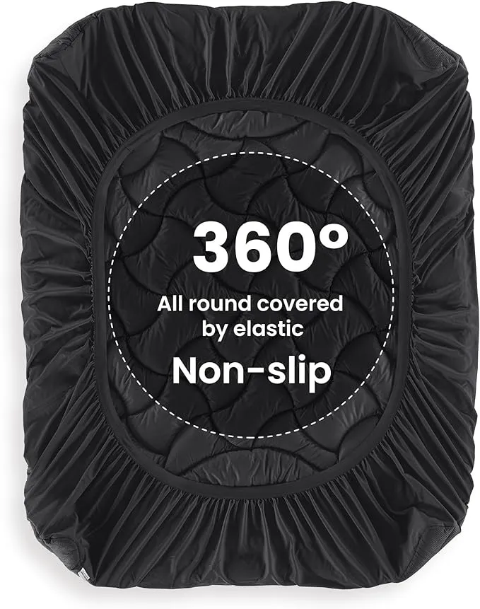 Premium Zoned Cooling Mattress Pad Black