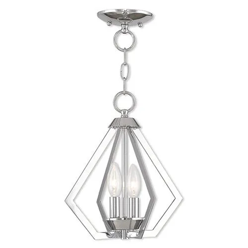 PRISM 2 LIGHT MINI CONVERTIBLE CHANDELIER-POLISHED CHROME