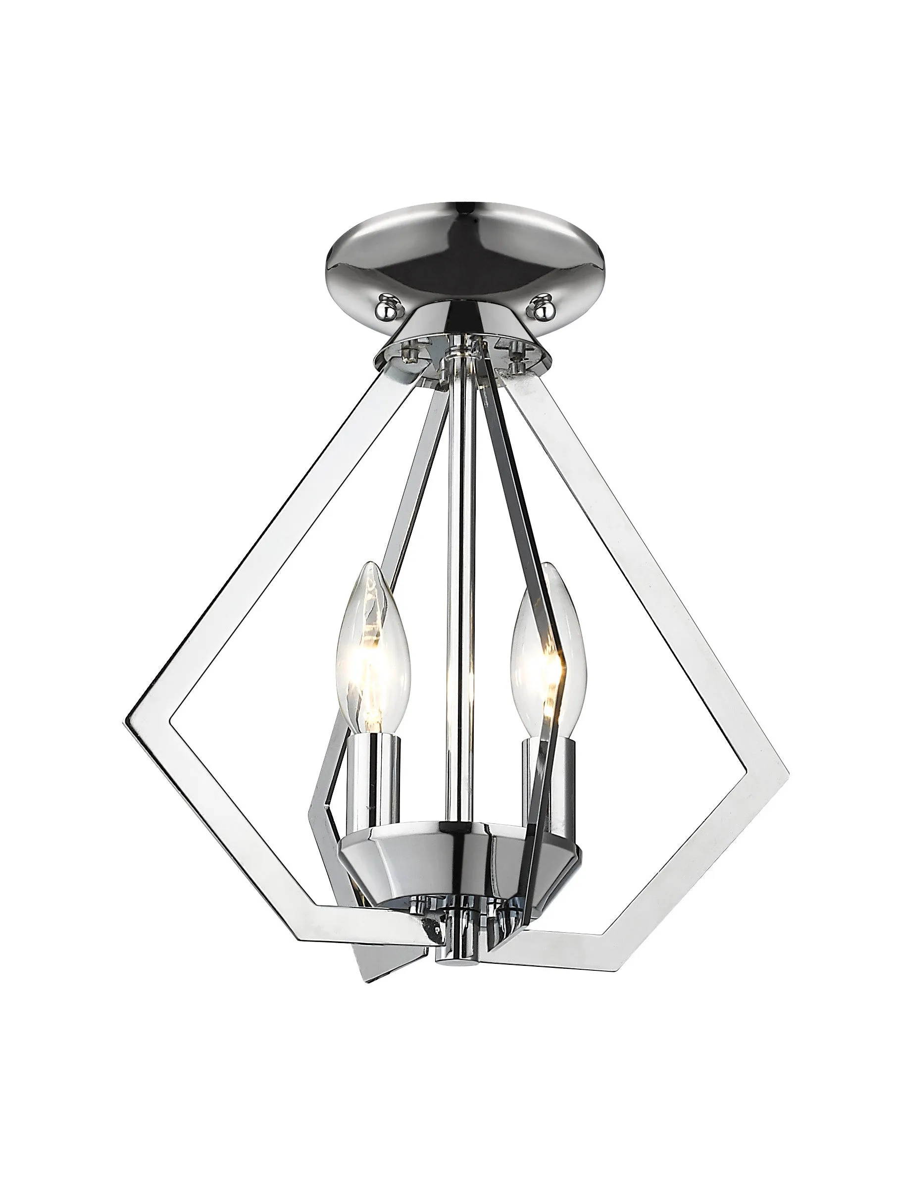 PRISM 2 LIGHT MINI CONVERTIBLE CHANDELIER-POLISHED CHROME