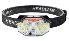 Rechargeable Headlamp Wave Sensing LED Lamp Type-C Charger Flashlight 7 Modes Light Camping Fishing Multi-Functional Lantern