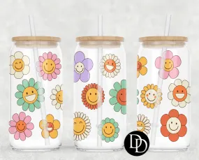 Retro Daisies UV DTF Cup Wrap