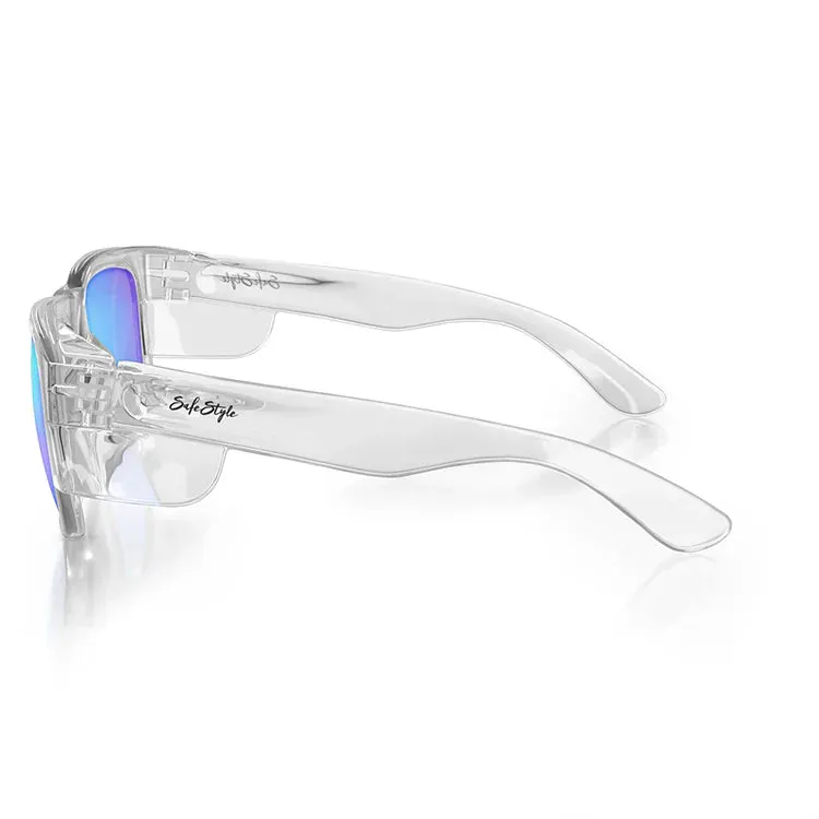 Safestyle Fusions Clear Frame Mirror Blue Polarised Lens (FCBP100)