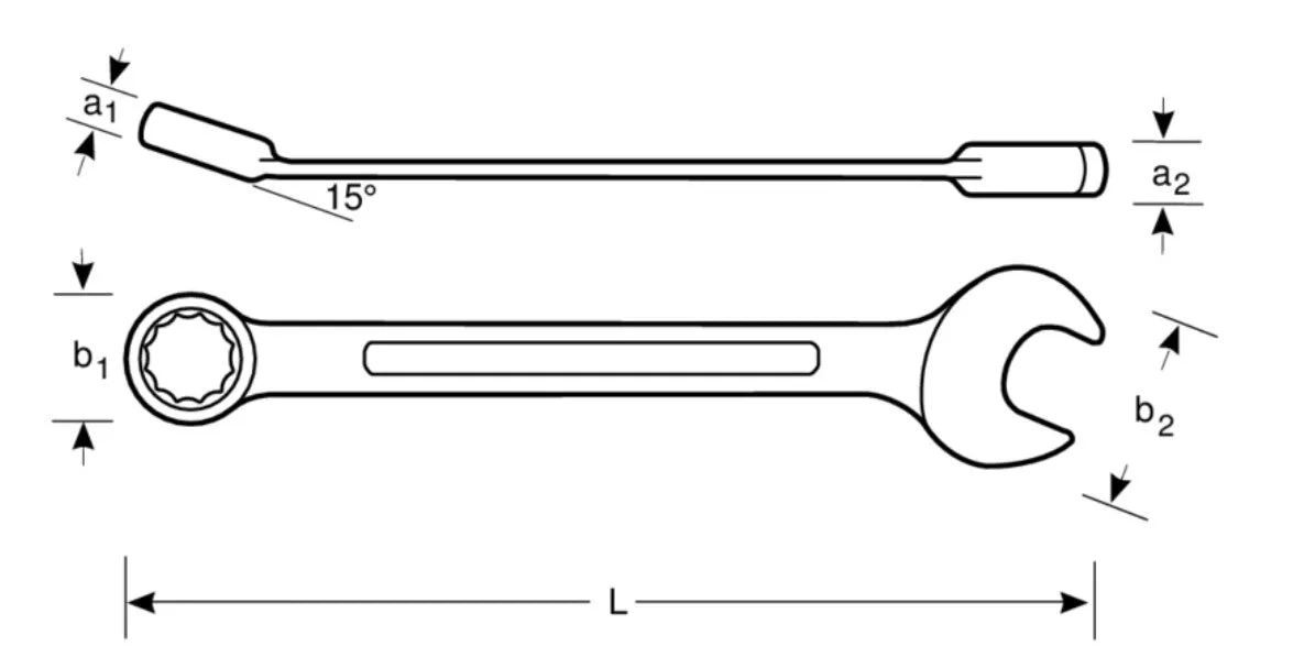 Sandvik Belzer Metric Flat Combination Wrenches with Chrome Finish  111M-23mm