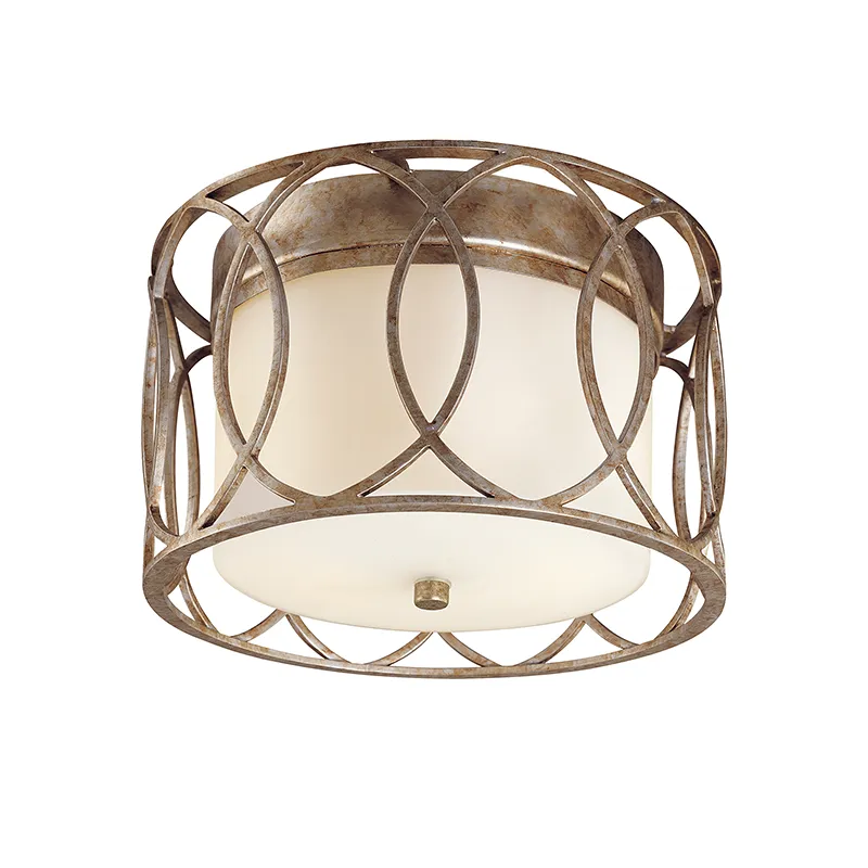 SAUSALITO 2 LIGHT CEILING MOUNT, SILVER GOLD