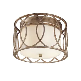 SAUSALITO 2 LIGHT CEILING MOUNT, SILVER GOLD