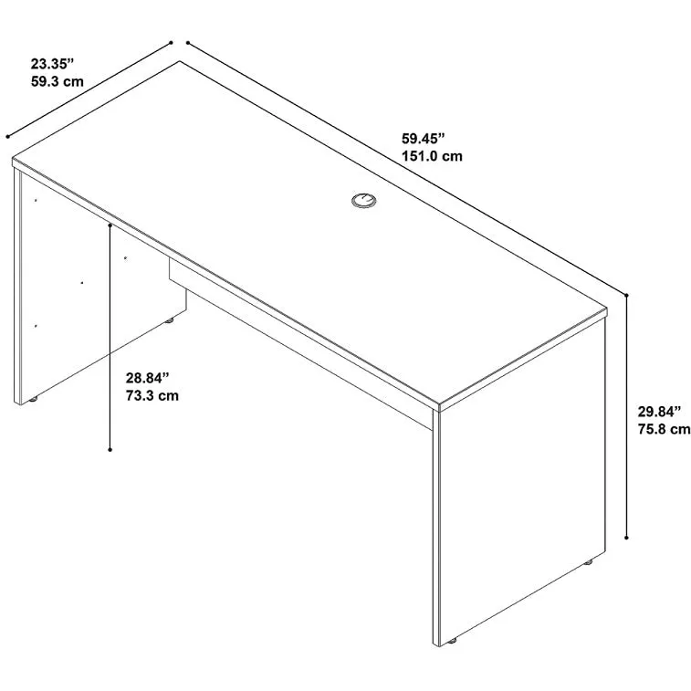 (Scratch & Dent) Bush Business Furniture Outlet Components Credenza Desk 60"W x 24"D, Light Oak