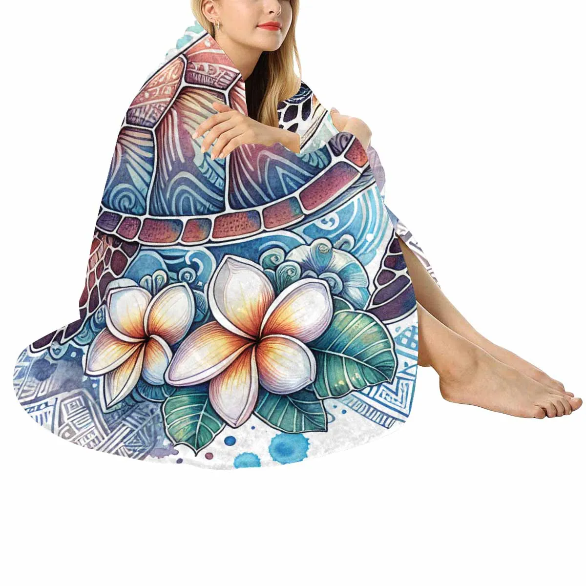 Sea_Animals_Turtle_Awd351107  Circular Micro Fleece Blanket 60"