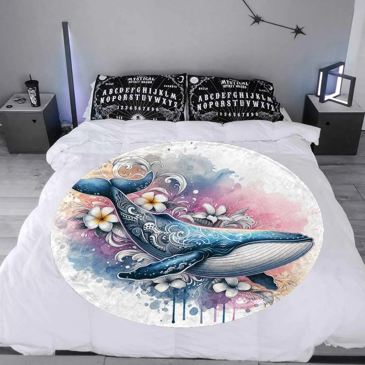 Sea_Animals_Whale_Awd351113  Circular Micro Fleece Blanket 47"