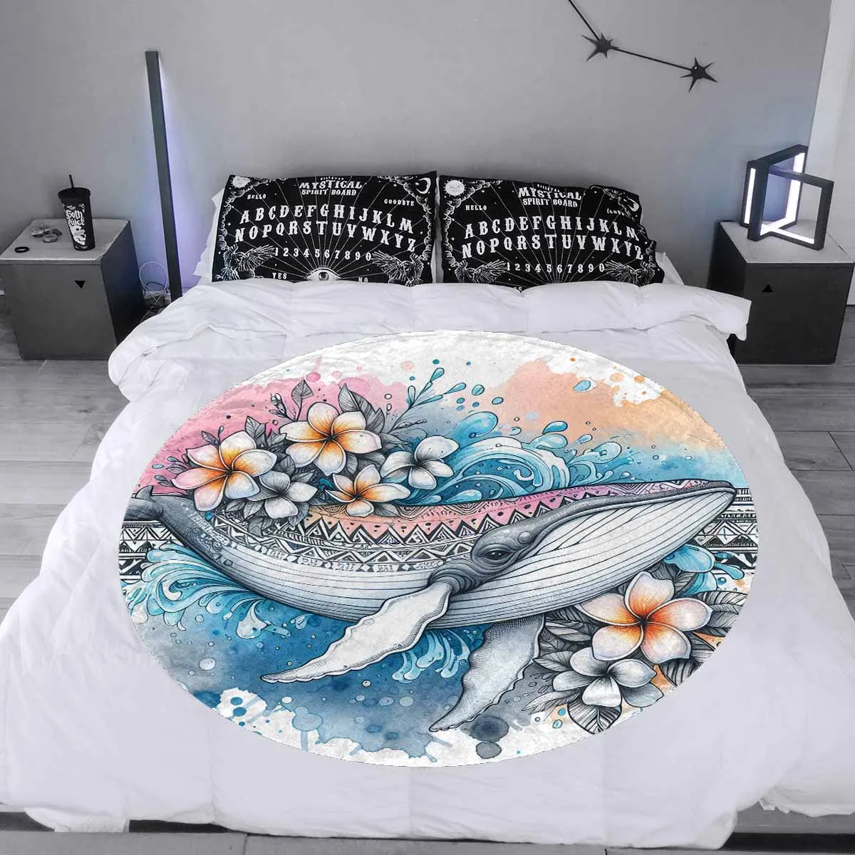 Sea_Animals_Whale_Awd35197  Circular Micro Fleece Blanket 60"