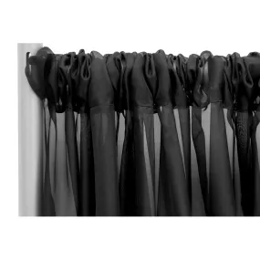 Sheer Voile Flame Retardant (FR) 12ft H x 118" W Drape/Backdrop Curtain Panel - Black