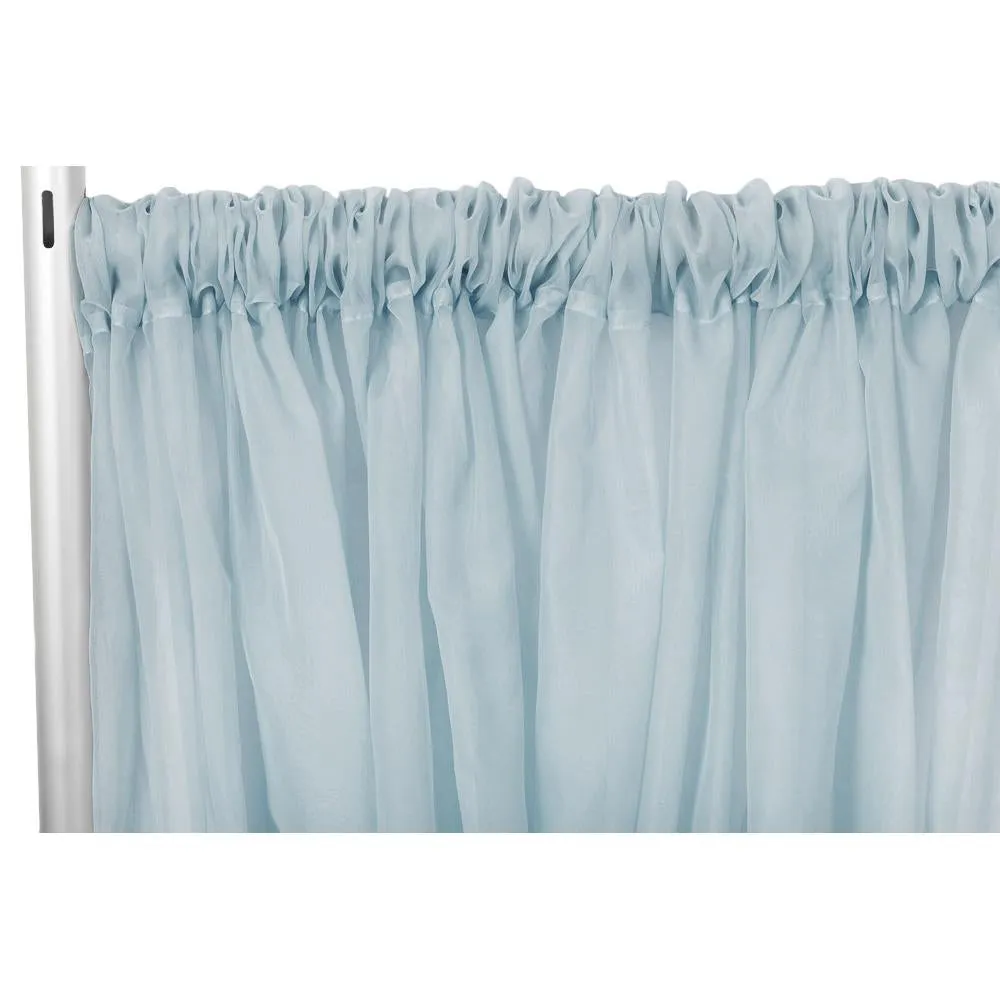 Sheer Voile Flame Retardant (FR) 12ft H x 118" W Drape/Backdrop Curtain Panel - Dusty Blue