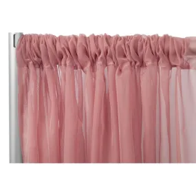 Sheer Voile Flame Retardant (FR) 12ft H x 118" W Drape/Backdrop Curtain Panel - Dusty Rose/Mauve