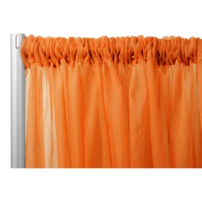 Sheer Voile Flame Retardant (FR) 12ft H x 118" W Drape/Backdrop Curtain Panel - Orange