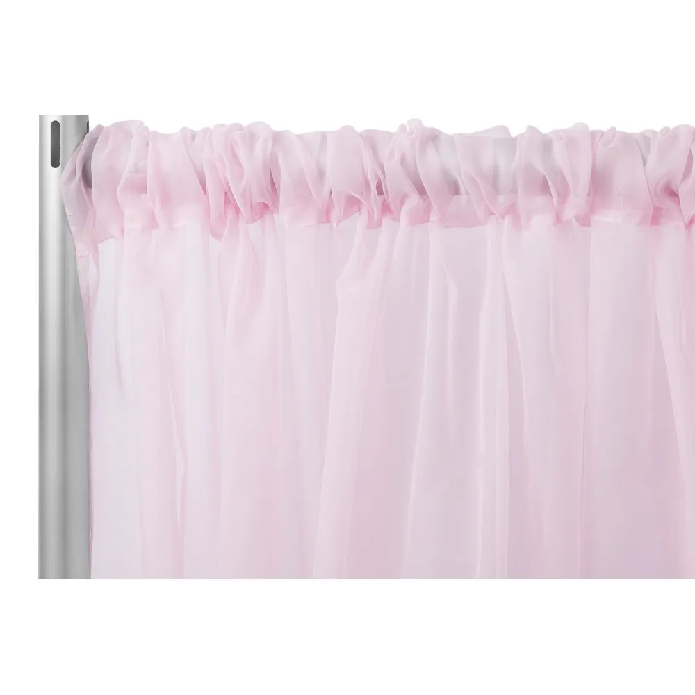 Sheer Voile Flame Retardant (FR) 12ft H x 118" W Drape/Backdrop Curtain Panel - Pink