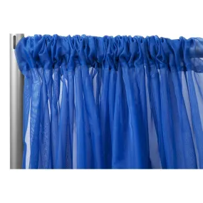 Sheer Voile Flame Retardant (FR) 12ft H x 118" W Drape/Backdrop Curtain Panel - Royal Blue