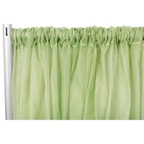 Sheer Voile Flame Retardant (FR) 12ft H x 118" W Drape/Backdrop Curtain Panel - Sage Green