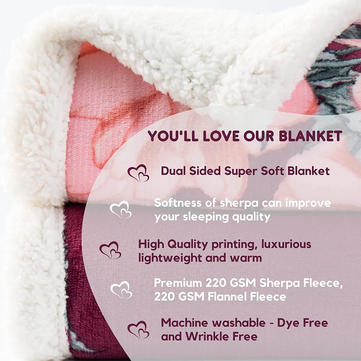 Sherpa Throw Blanket - Red