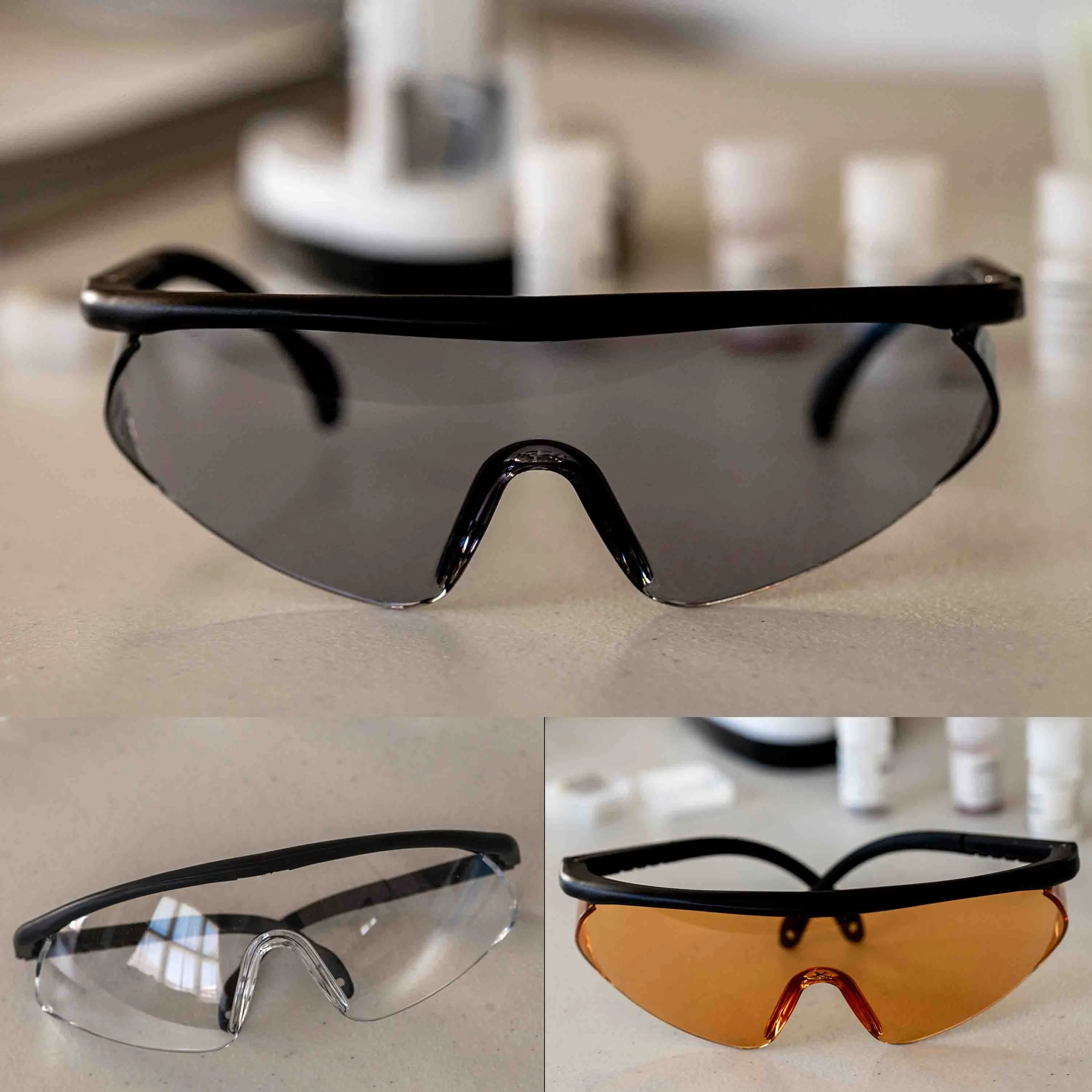 Simone Fully Adjustable Temple Safety Glasses, Anti Scratch-Fog Lens