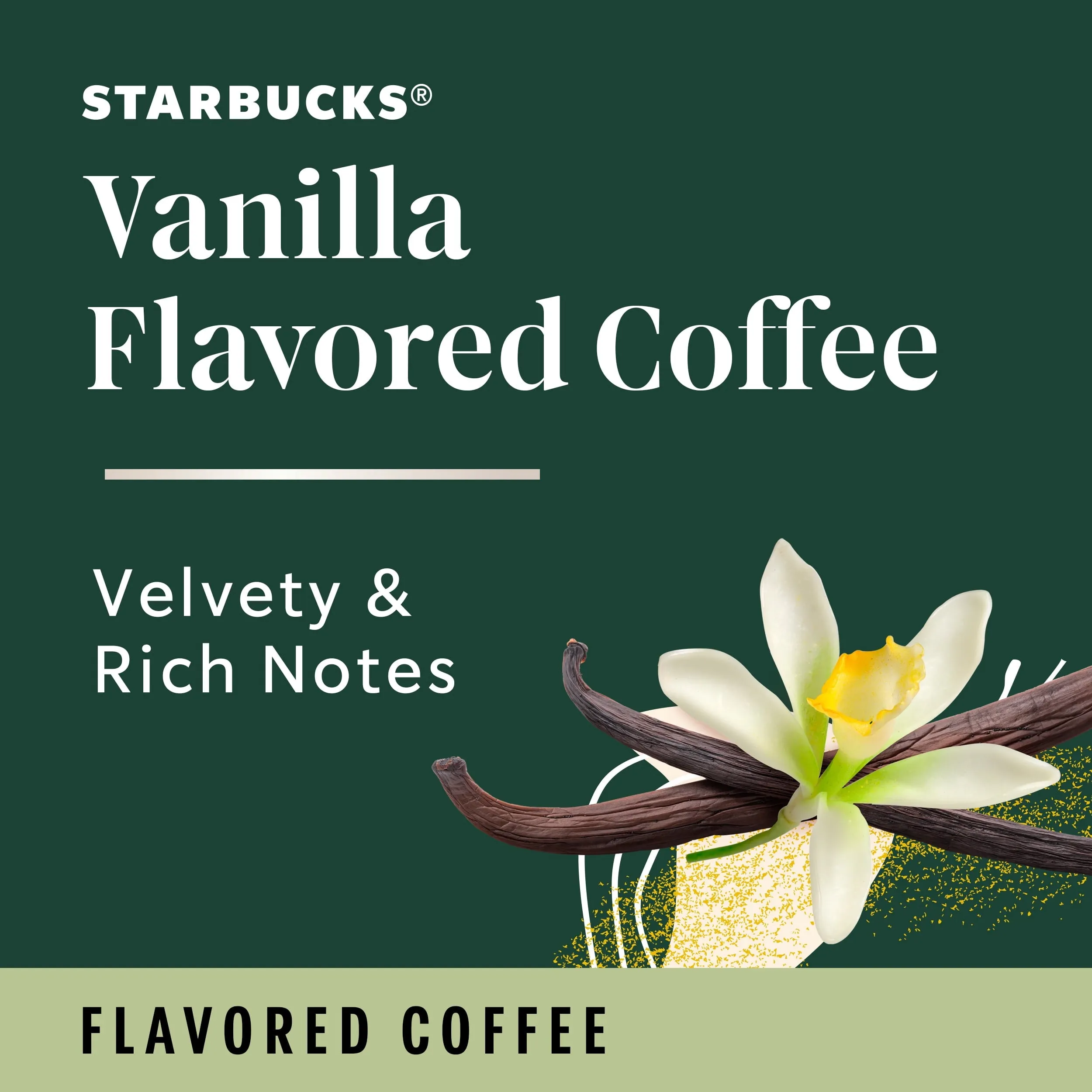 Starbucks Arabica Beans Vanilla, Light Roast, Ground Coffee, 11 oz