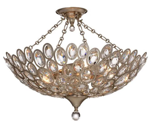 STERLING 5 LIGHT SEMI FLUSH, DISTRESSED TWILIGHT