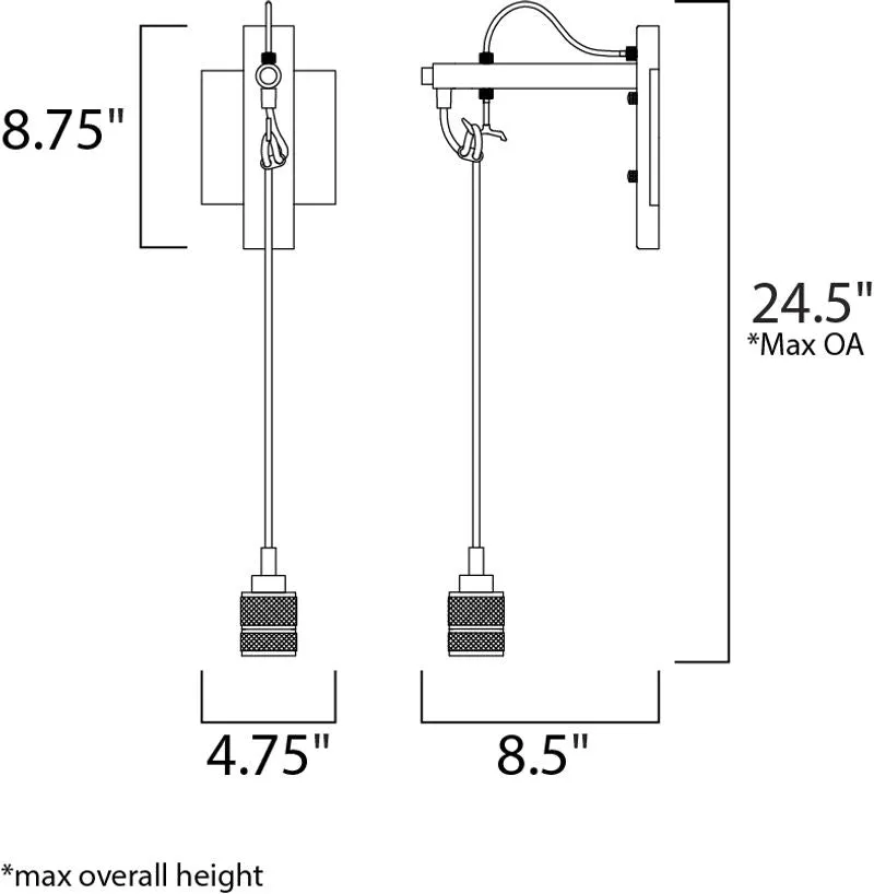 Swagger 8.75" Single Light Wall Sconce in Polished Chrome