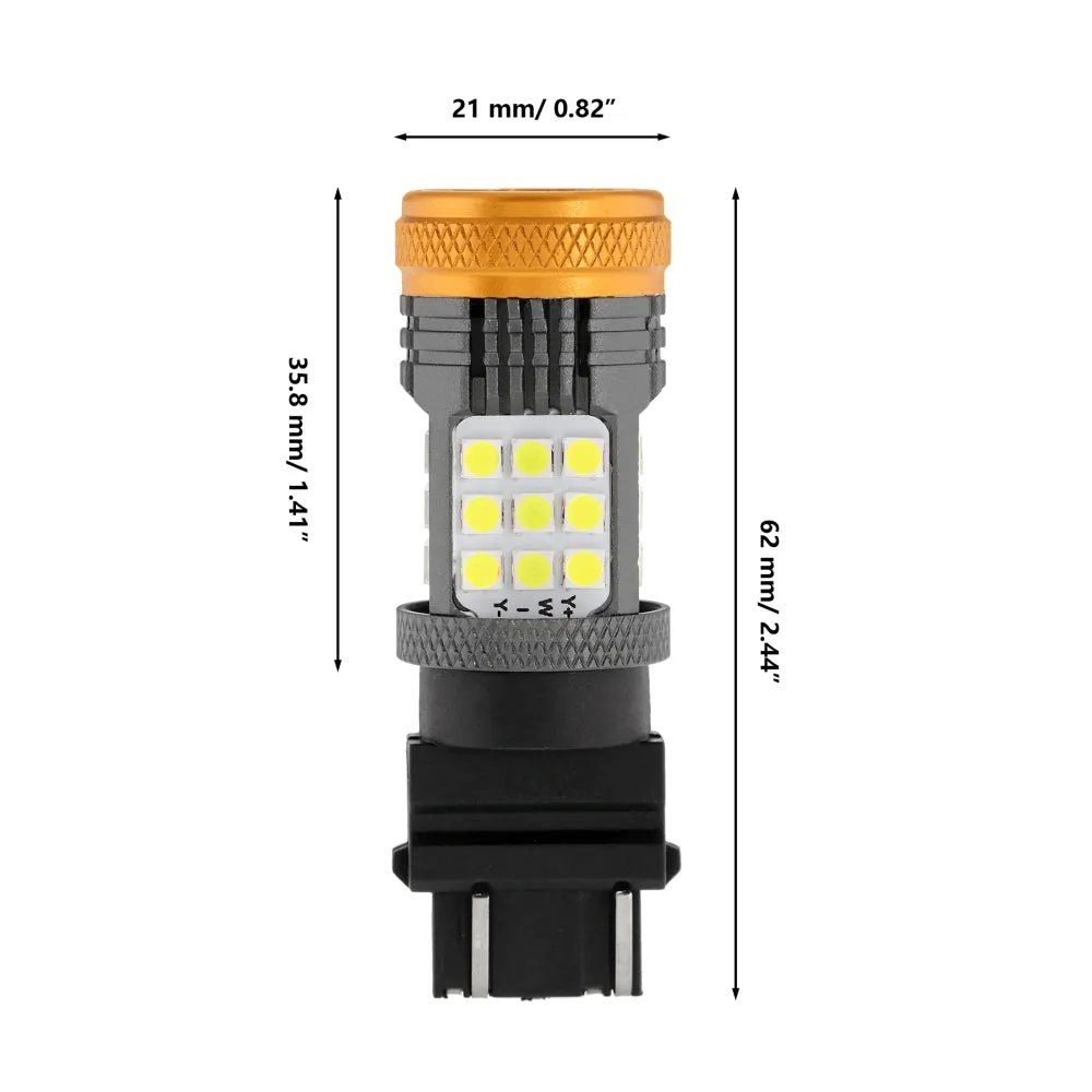 T25 3157 3156 LED Backup Reverse/Turn Signal/Brake Tail Light Bulbs 56W 600% High Brightness CAN-Bus Error Free 6500K White B21 Series | 2 Bulbs