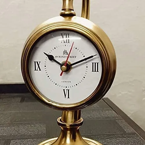 Table Clock,Desk Clock Beautiful Look Clock for Home and Office, Gifting- Size 10" Golden