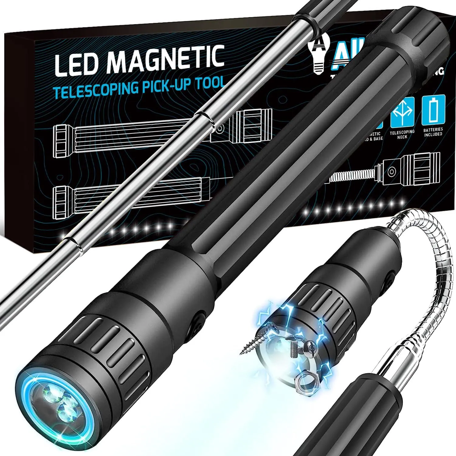 Telescoping Magnetic Pickup Tool Flashlight (DK30)