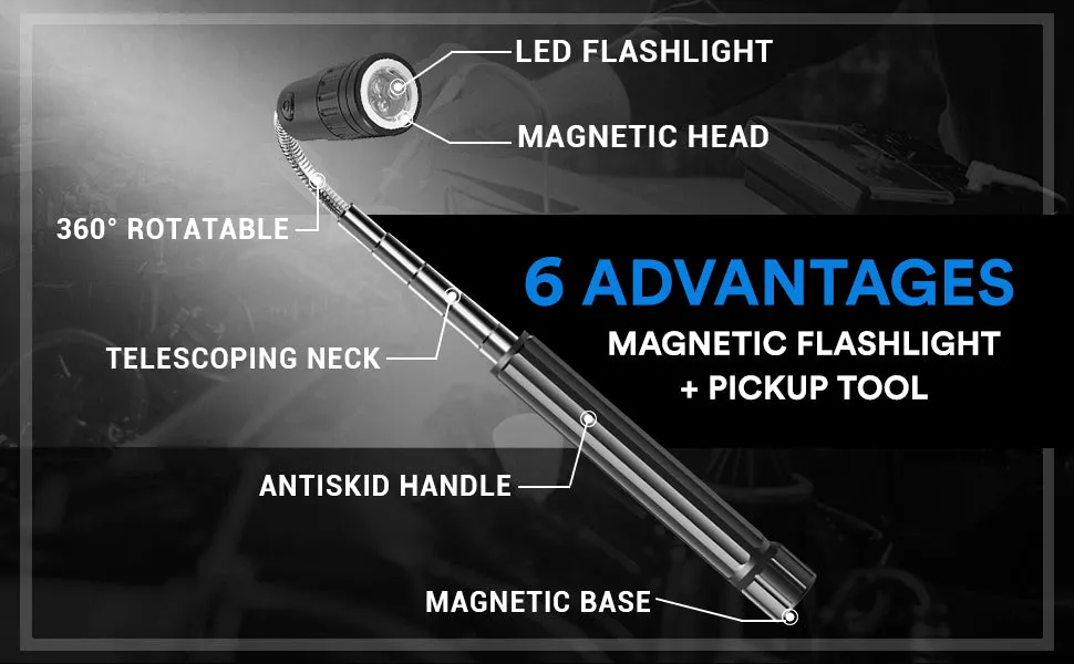 Telescoping Magnetic Pickup Tool Flashlight (DK30)