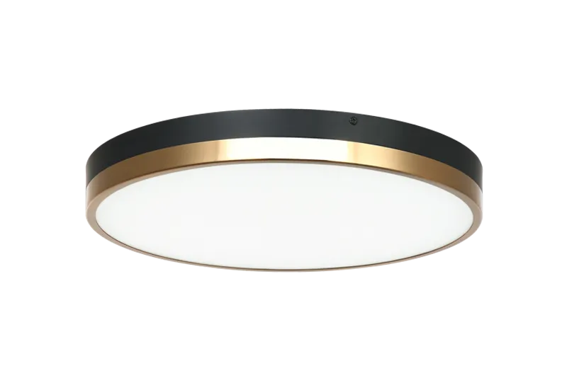 TONE LED FLUSH CEILING MOUNT, BLACK AND AGED GOLD BRASS