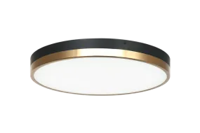 TONE LED FLUSH CEILING MOUNT, BLACK AND AGED GOLD BRASS