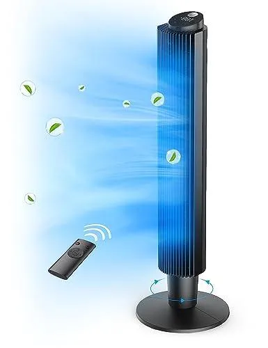 Tower Fan with Remote, 90° Oscillating Quiet Cooling Fan