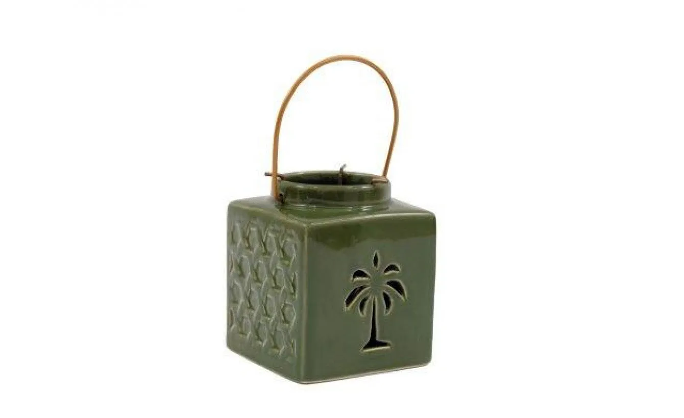 Tropical Palm Glow Porcelain Lanterns