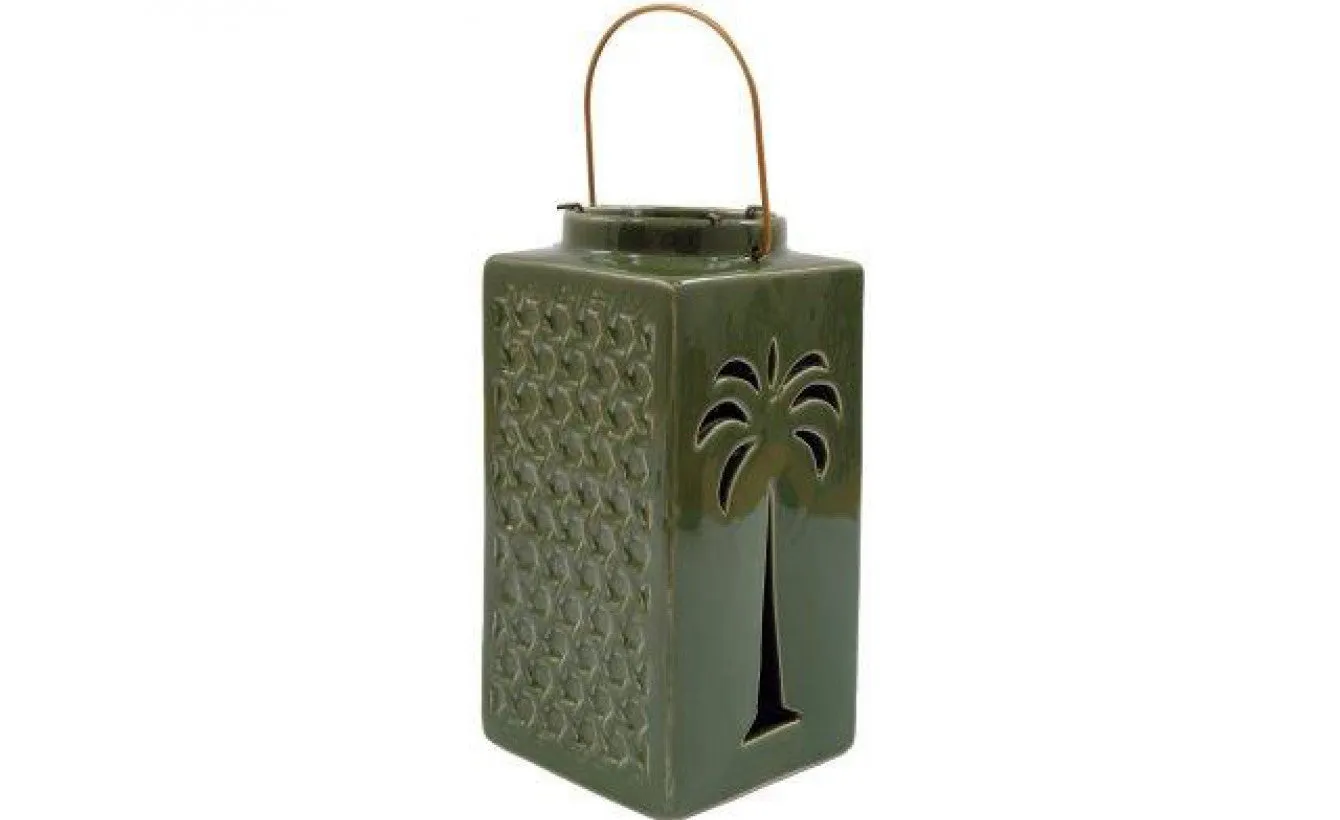 Tropical Palm Glow Porcelain Lanterns