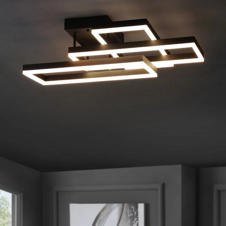 Turing LED Flush Mount Ceiling Fixture - Black - OPEN BOX