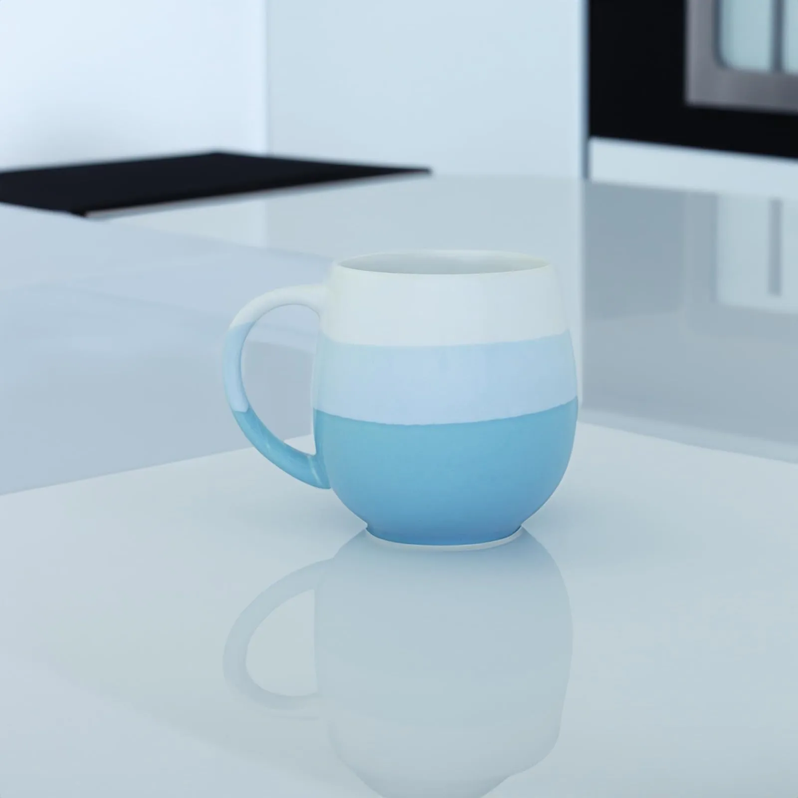 U & U UNIQUE UTILITIES Ceramic Coffee Mug Milk Cup for Home & Office Gift (Sea Green) - 450 ML