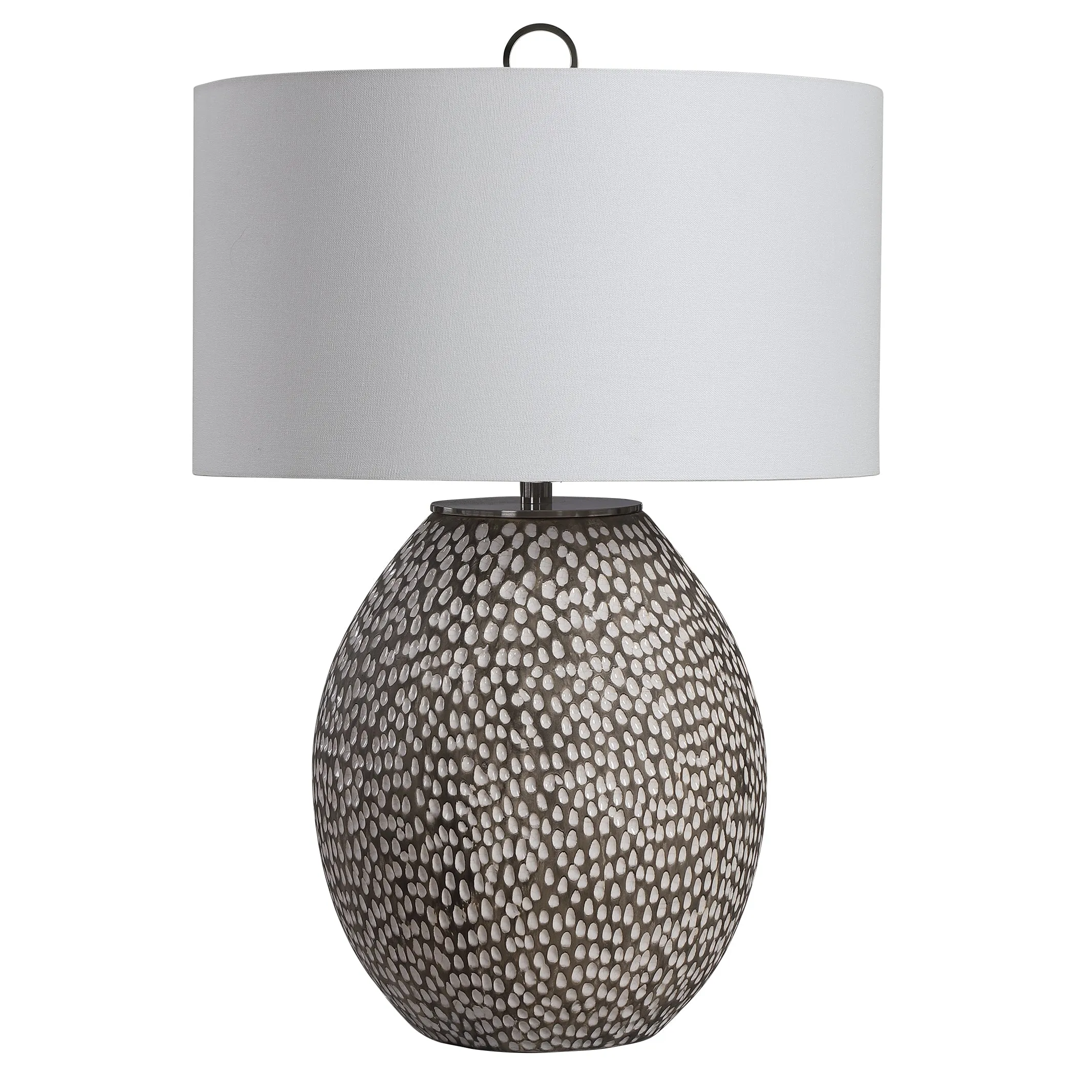 Uttermost Cyprien Gray White Table Lamp