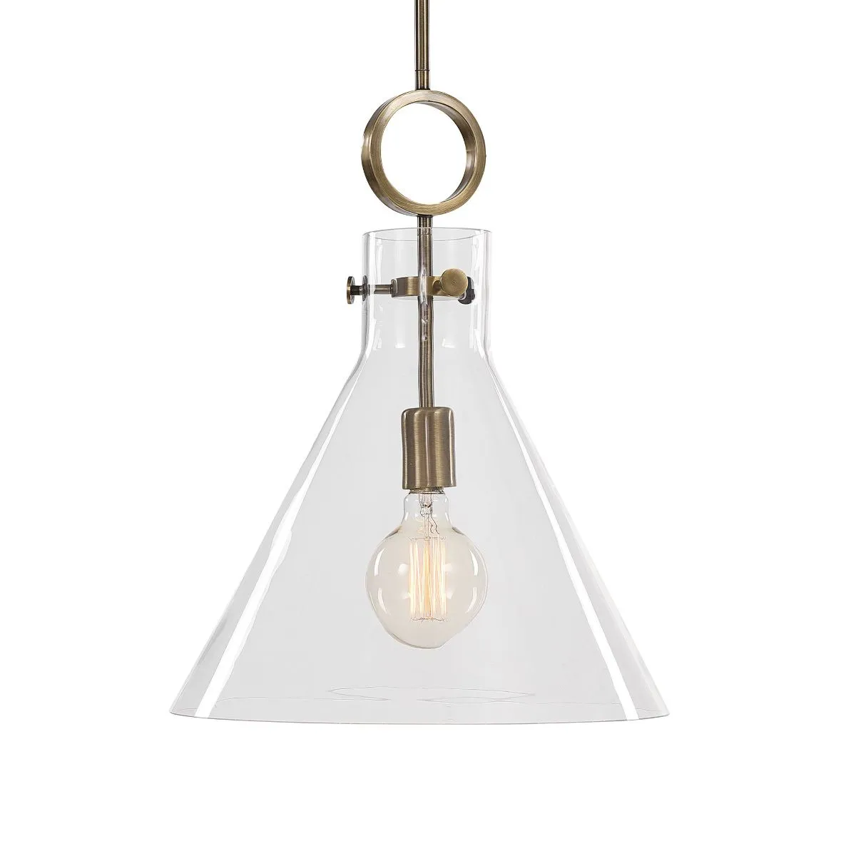 Uttermost Imbuto Funnel Glass 1 Light Pendant