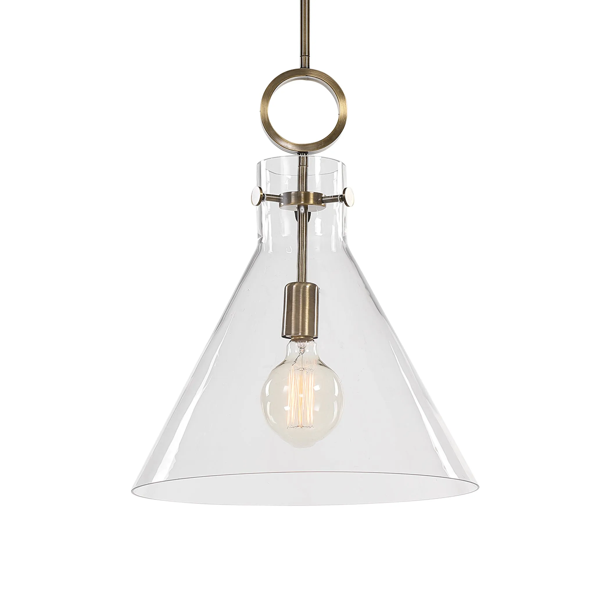 Uttermost Imbuto Funnel Glass 1 Light Pendant