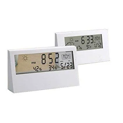 VAGMI Digital Table Alaram Clock with Temperature (White)