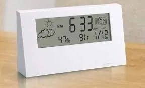 VAGMI Digital Table Alaram Clock with Temperature (White)