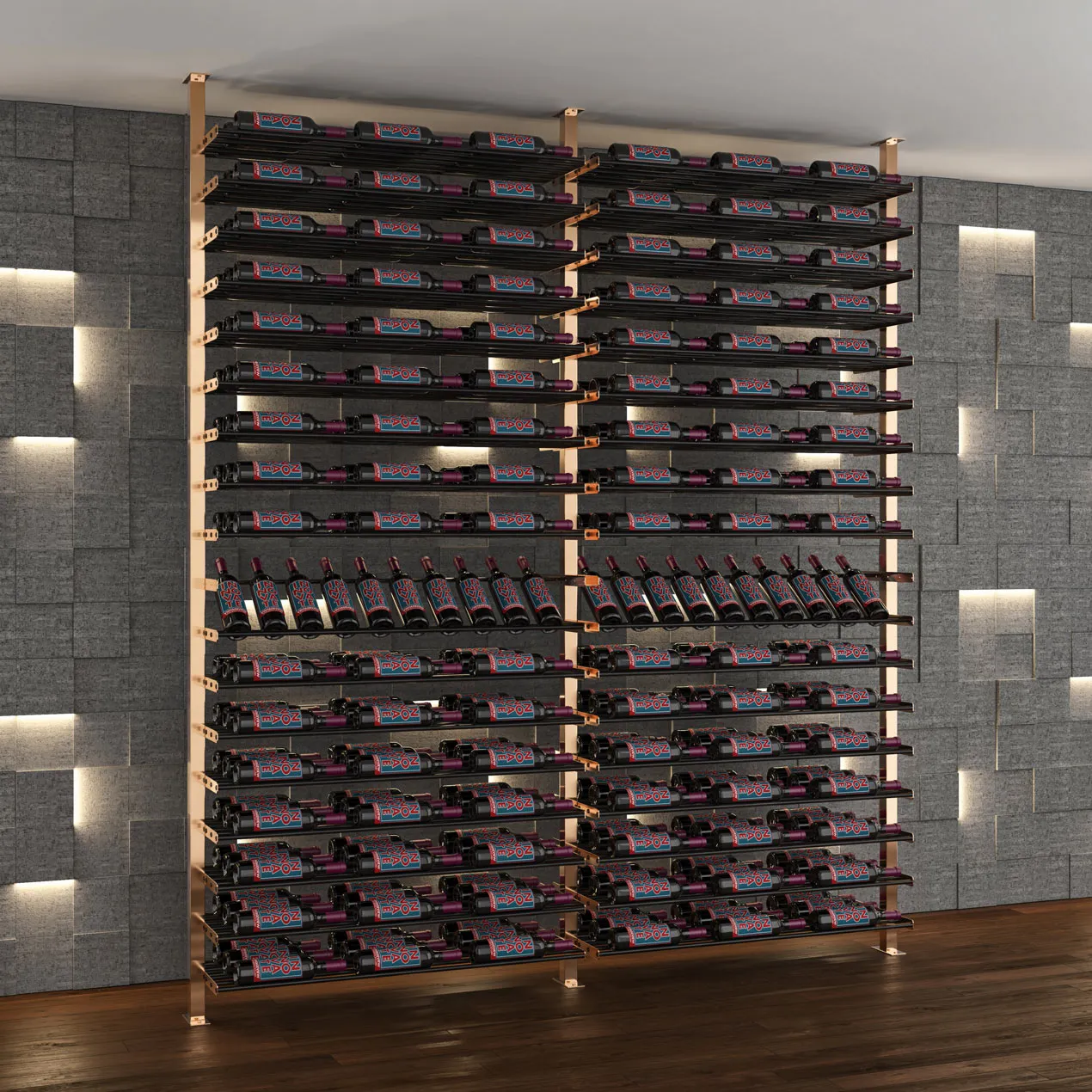 VintageView Evolution Low Profile Post Kit 10 1C (ultra slim floor-to-ceiling wine rack system)