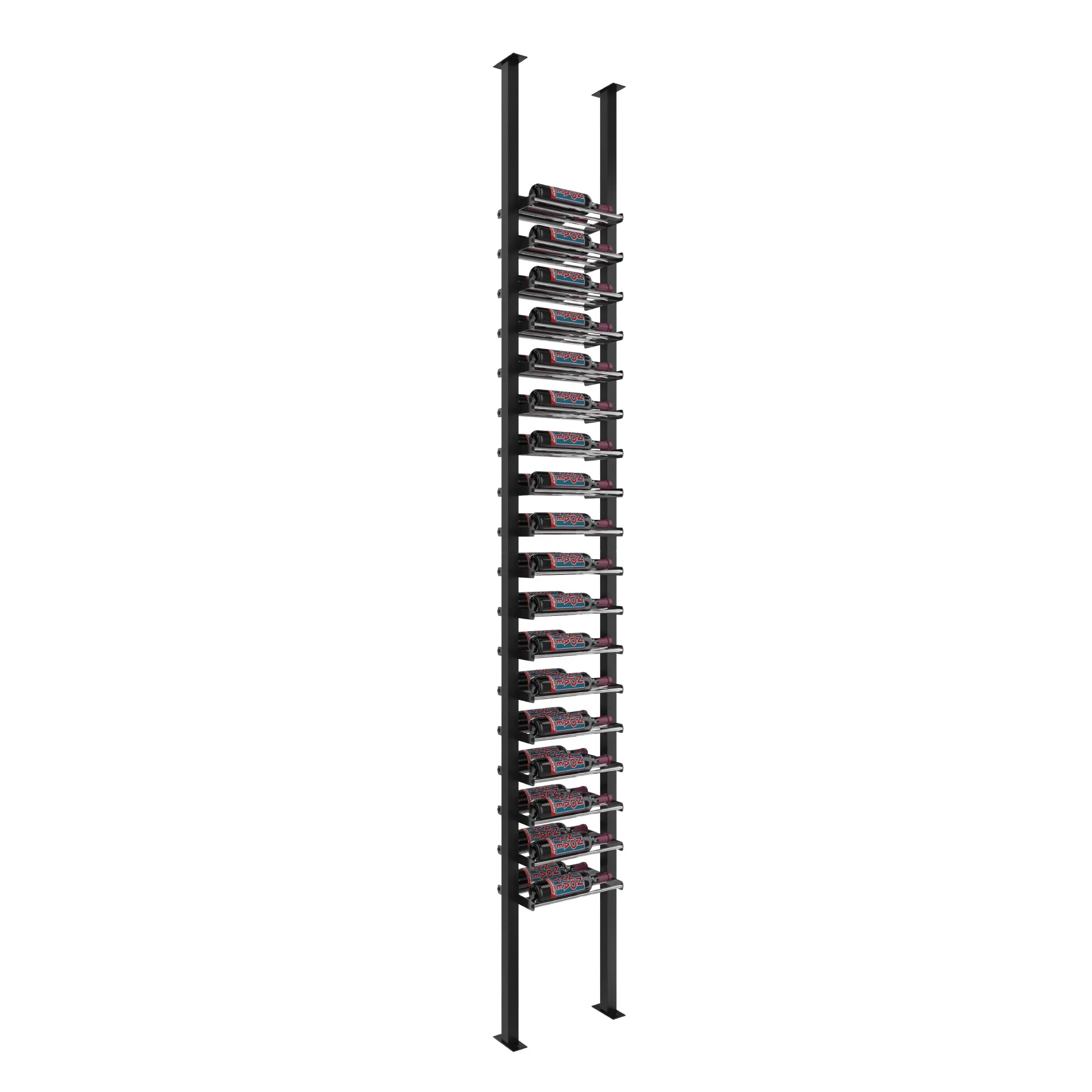 VintageView Evolution Low Profile Post Kit 10 1C (ultra slim floor-to-ceiling wine rack system)