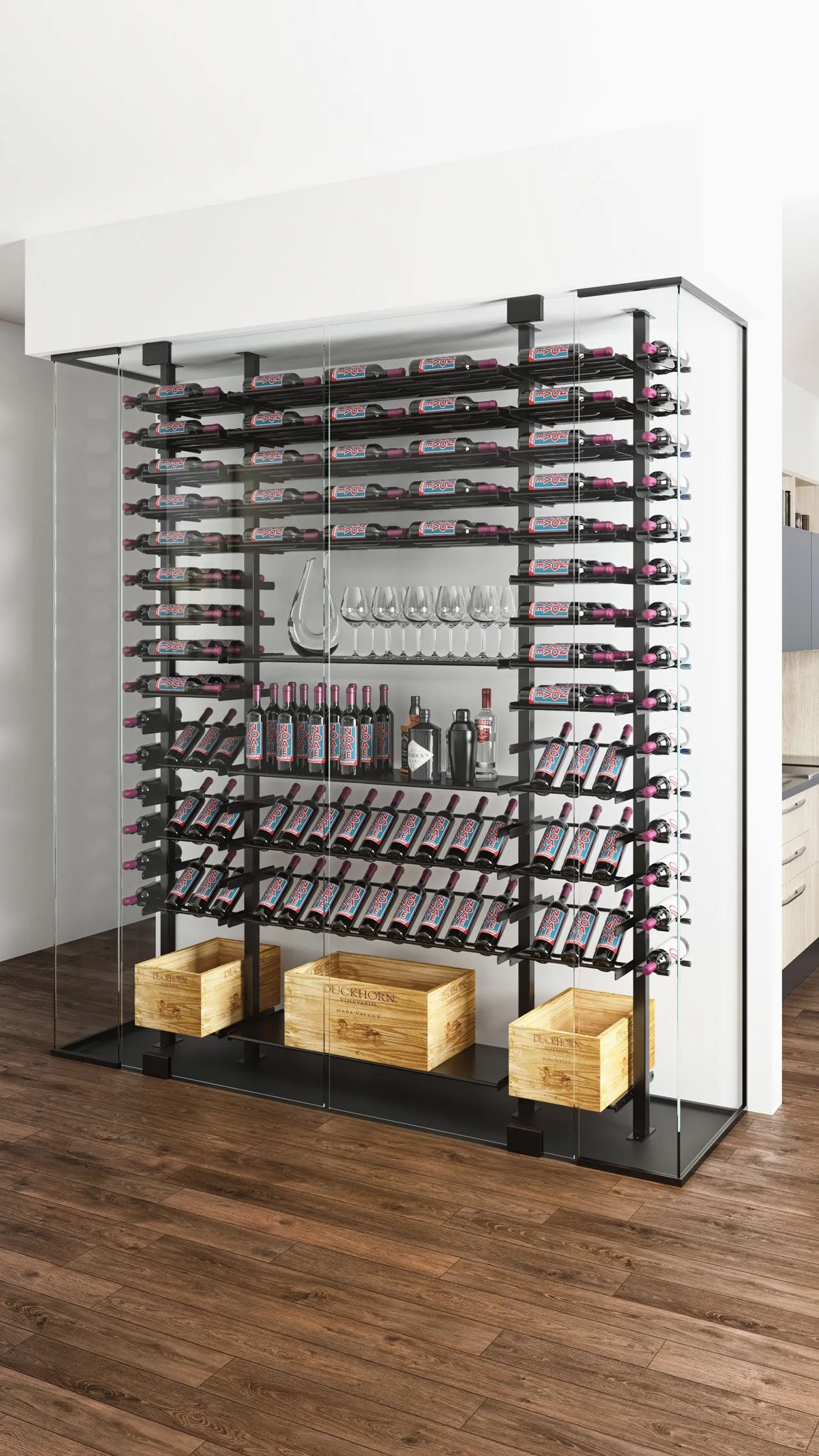 VintageView Evolution Low Profile Post Kit 10 3C (ultra slim floor-to-ceiling wine rack system)