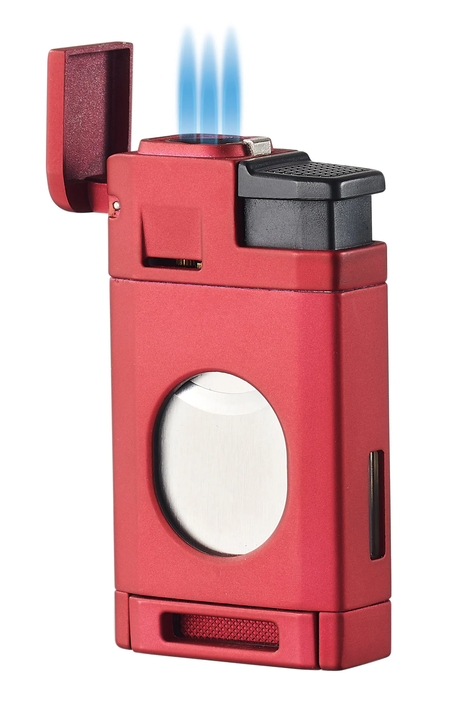 Visol LighCut Red Triple Torch Flame Lighter and Cigar Cutter