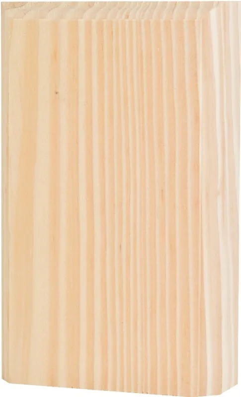 Waddell BTB25 Trim Block Moulding, 4-1/2 in L, 2-3/4 in W, 1 in Thick, Pine Wood :EA: QUANTITY: 1