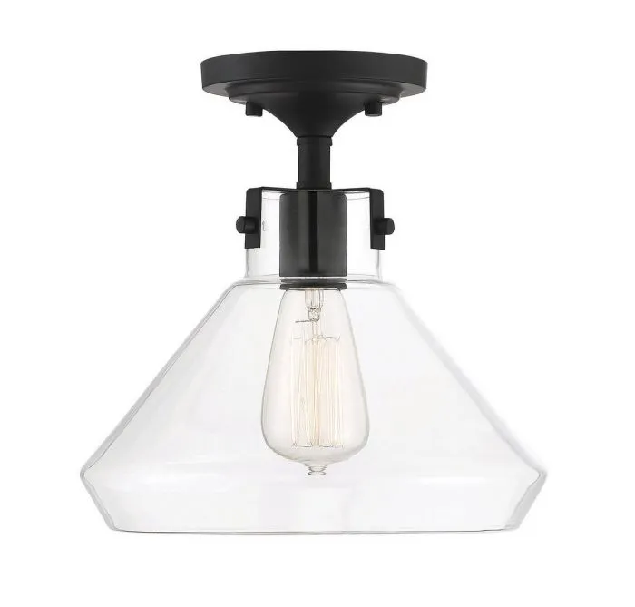 Walpole Black Semi Flush